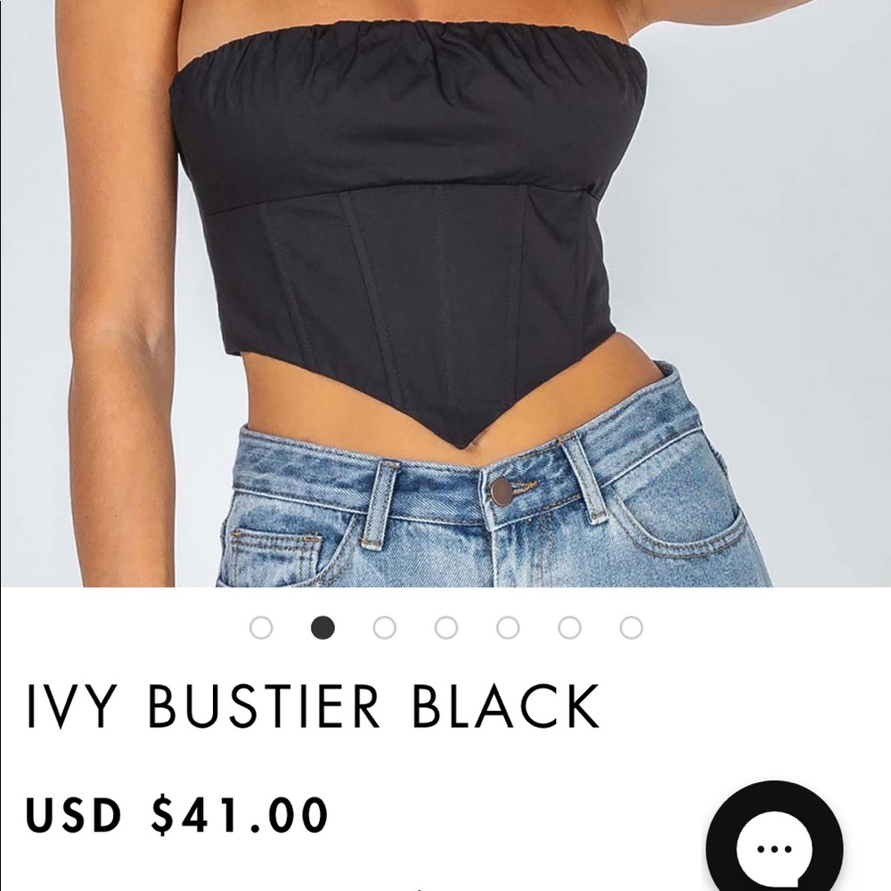 NWOT IVY BUSTIER BLACK (missing one button)